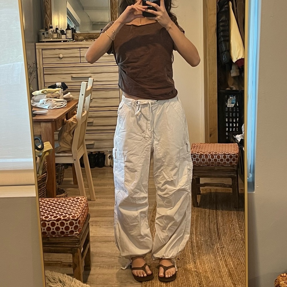 Jaded London Parachute White Pants